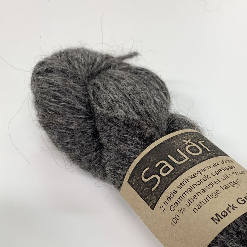 Mørk grått garn